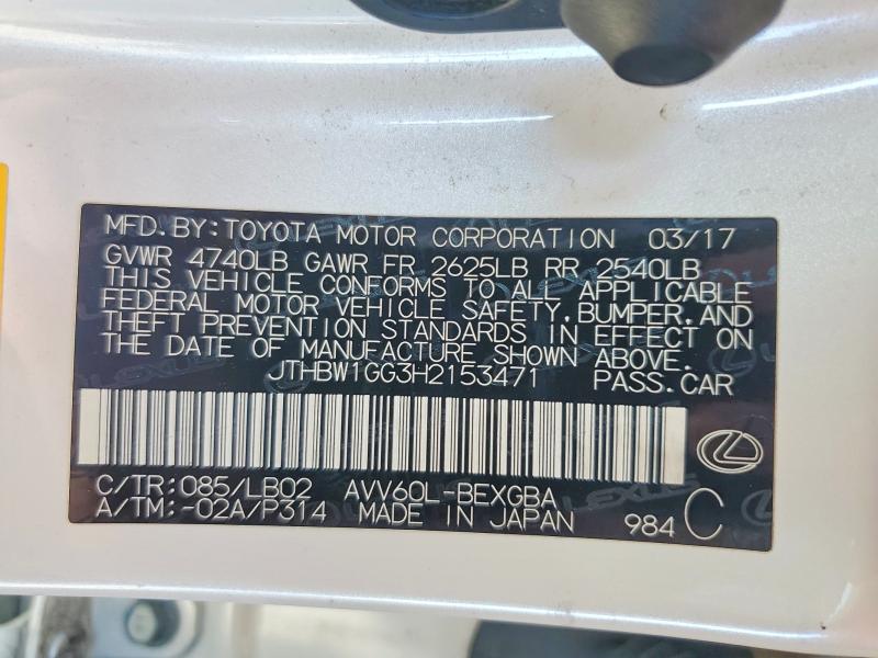 Продаж на аукціоні авто 2017 Lexus Es, vin: JTHBW1GG3H2153471, номер лоту: 65924886