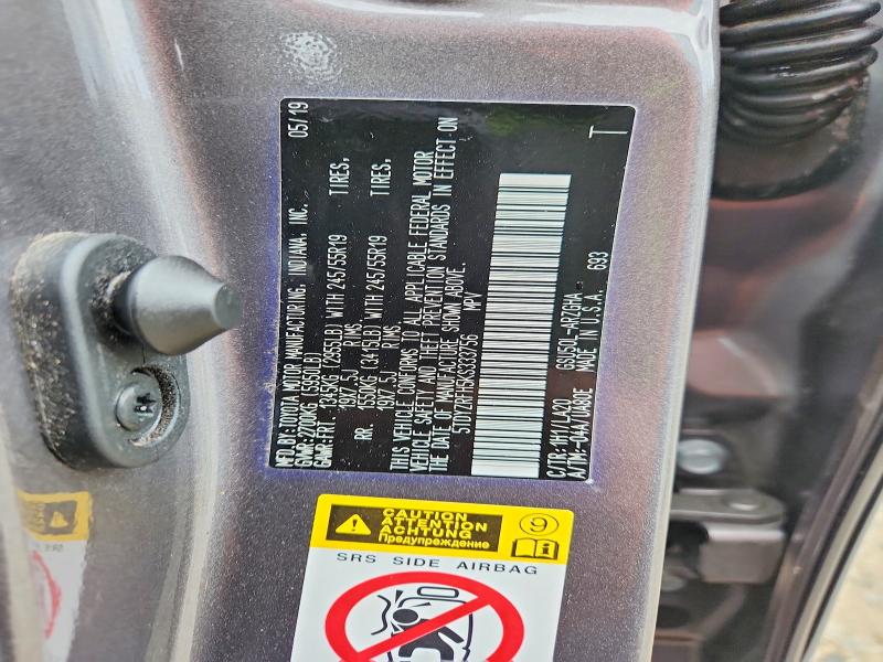 Aukcja sprzedaży 2019 Toyota Highlander, vin: 5TDYZRFH5KS333756, numer aukcji: 66905676