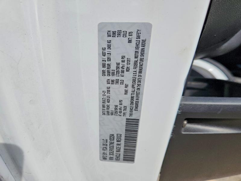 2022 Ram Promaster 2500 მანქანა იყიდება აუქციონზე, vin: 3C6LRVDG7NE103204, აუქციონის ნომერი: 65551076