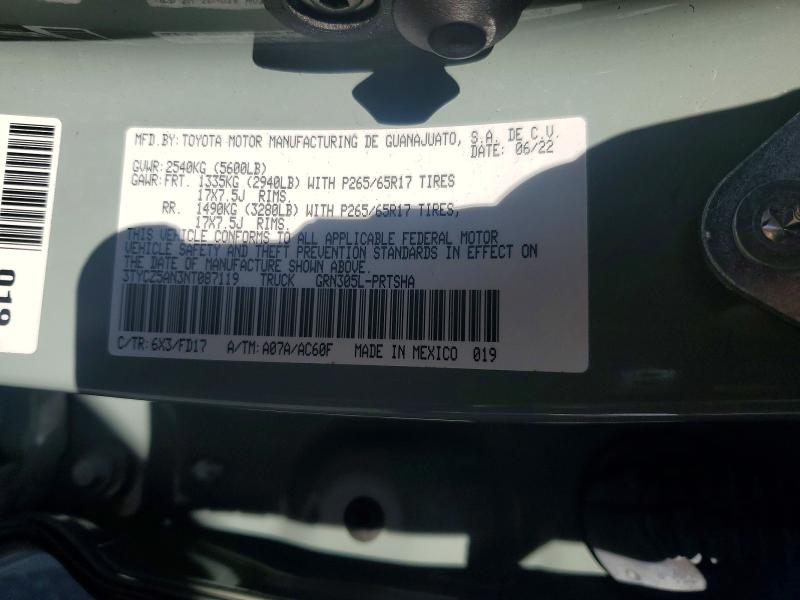 66483036 :رقم المزاد ، 3TYCZ5AN3NT087119 vin ، 2022 Toyota Tacoma مزاد بيع