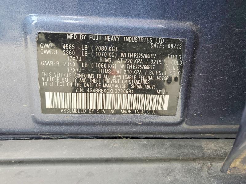 Aukcja sprzedaży 2014 Subaru Outback, vin: 4S4BRBKCXE3226694, numer aukcji: 64151386