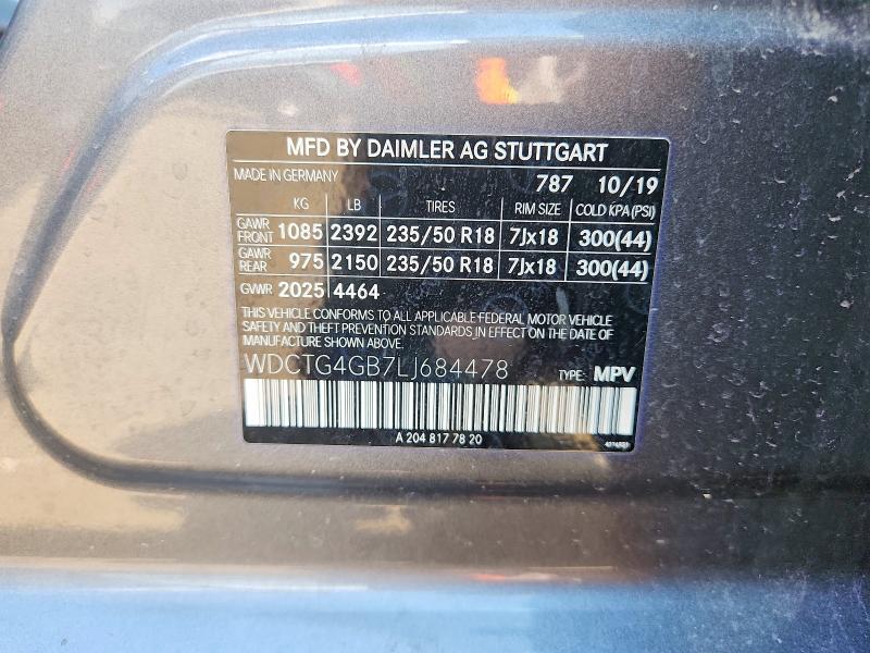 Aukcja sprzedaży 2020 Mercedes-benz Gla, vin: WDCTG4GB7LJ684478, numer aukcji: 65203316
