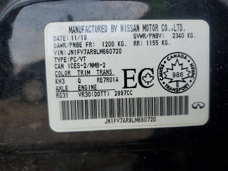 Продажа на аукционе авто 2020 Infiniti Q50, vin: JN1FV7AR9LM660720, номер лота: 64808576