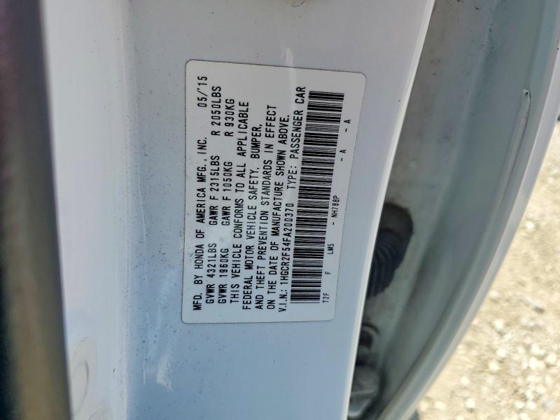 Продаж на аукціоні авто 2015 Honda Accord, vin: 1HGCR2F54FA200370, номер лоту: 63611006