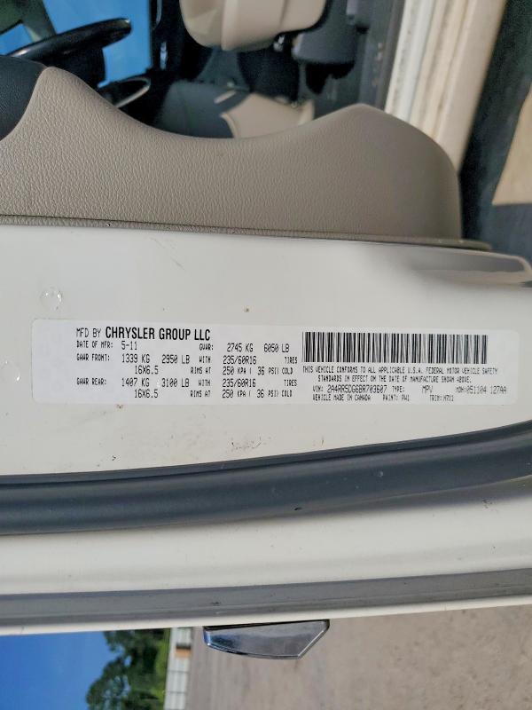 2011 Chrysler Town & Country მანქანა იყიდება აუქციონზე, vin: 2A4RR5DG6BR703607, აუქციონის ნომერი: 65756556
