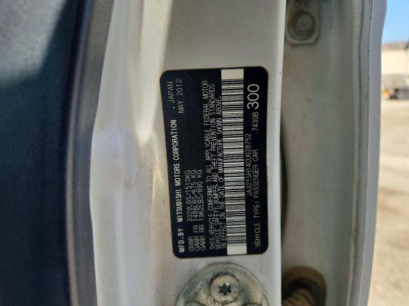 66475586 :رقم المزاد ، JA3215H14CU028752 vin ، 2012 Mitsubishi I Miev مزاد بيع