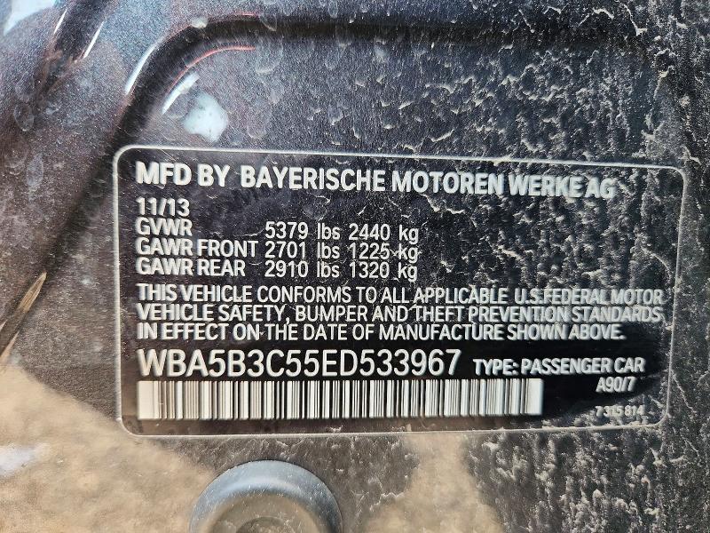 63671886 :رقم المزاد ، WBA5B3C55ED533967 vin ، 2014 Bmw 535 مزاد بيع