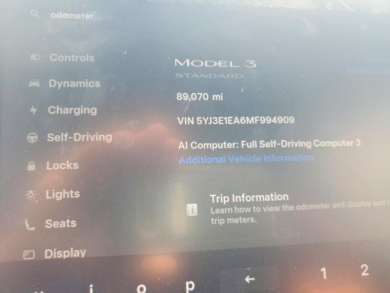 2021 Tesla Model 3 მანქანა იყიდება აუქციონზე, vin: 5YJ3E1EA6MF994909, აუქციონის ნომერი: 63744876