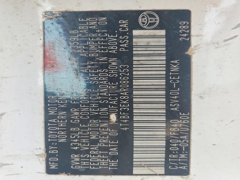 2010 Toyota Camry მანქანა იყიდება აუქციონზე, vin: 4T4BF3EK8AR086253, აუქციონის ნომერი: 63599926