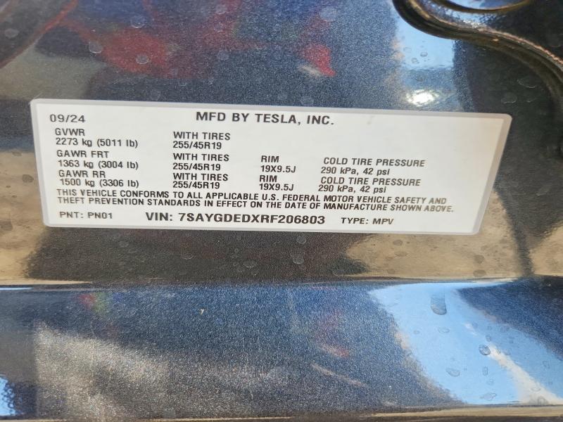 Aukcja sprzedaży 2024 Tesla Model Y, vin: 7SAYGDEDXRF206803, numer aukcji: 63731696