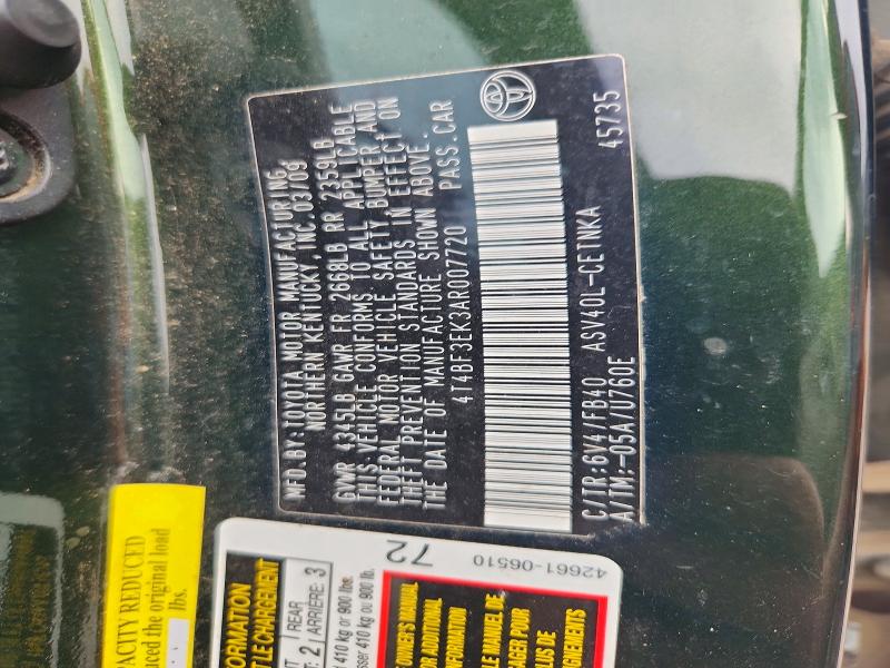 Aukcja sprzedaży 2010 Toyota Camry, vin: 4T4BF3EK3AR007720, numer aukcji: 66503016