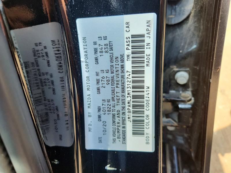 Aukcja sprzedaży 2021 Mazda 3, vin: JM1BPAML3M1312747, numer aukcji: 63441916