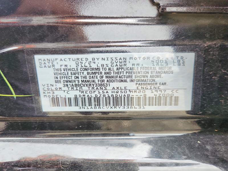 2024 Nissan Sentra მანქანა იყიდება აუქციონზე, vin: 3N1AB8CVXRY338631, აუქციონის ნომერი: 64586006
