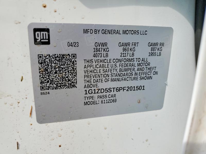 Продаж на аукціоні авто 2023 Chevrolet Malibu, vin: 1G1ZD5ST6PF201501, номер лоту: 65221236