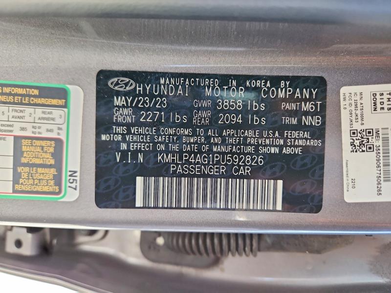 65305716 :رقم المزاد ، KMHLP4AG1PU592826 vin ، 2023 Hyundai Elantra مزاد بيع