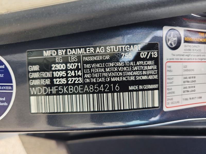 Aukcja sprzedaży 2014 Mercedes-benz E, vin: WDDHF5KB0EA854216, numer aukcji: 67033476