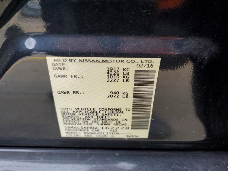 Aukcja sprzedaży 2016 Nissan Altima, vin: 1N4AL3AP8GC167228, numer aukcji: 66572586
