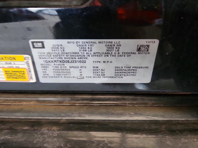 63256326 :رقم المزاد ، 1GKKRTKD0EJ231602 vin ، 2014 Gmc Acadia مزاد بيع