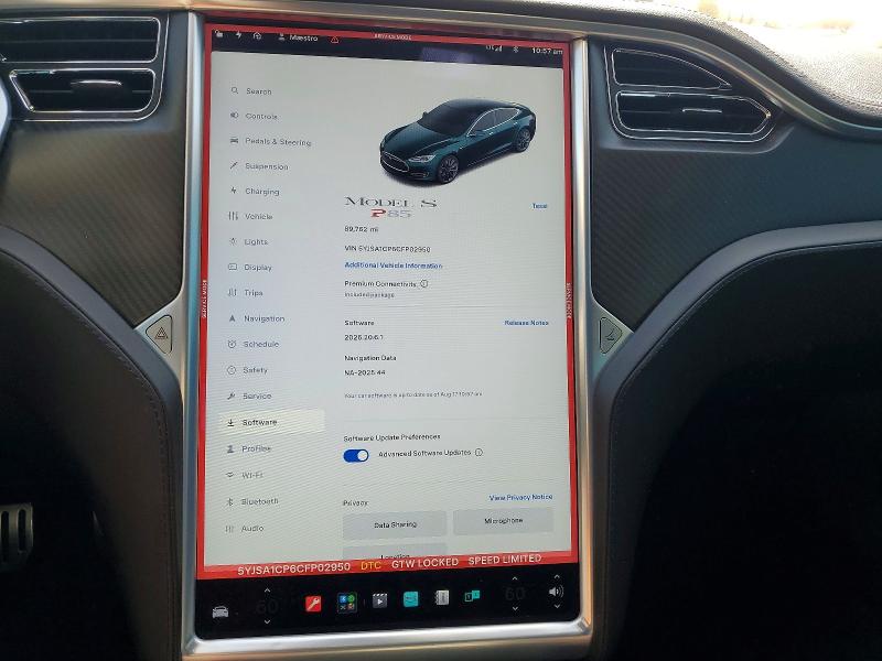 64796876 :رقم المزاد ، 5YJSA1CP6CFP02950 vin ، 2012 Tesla Model S مزاد بيع