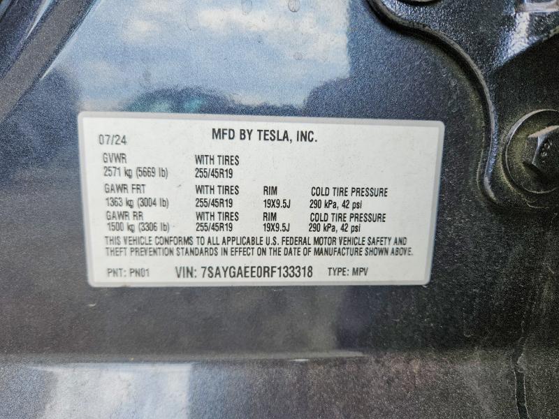 Aukcja sprzedaży 2024 Tesla Model Y, vin: 7SAYGAEE0RF133318, numer aukcji: 64069336