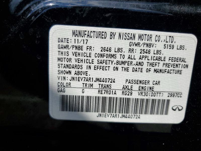 Продаж на аукціоні авто 2018 Infiniti Q50, vin: JN1EV7AR1JM440724, номер лоту: 65045286