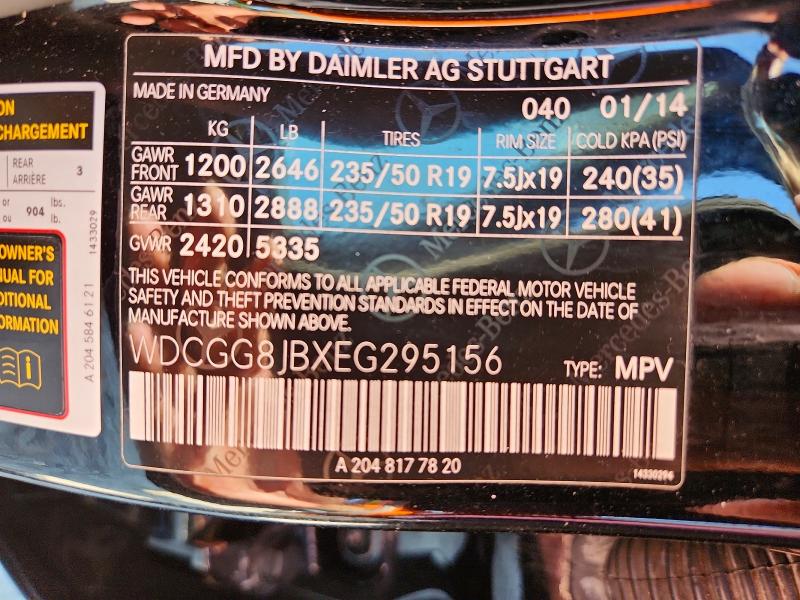 Продаж на аукціоні авто 2014 Mercedes-benz Glk, vin: WDCGG8JBXEG295156, номер лоту: 65004256