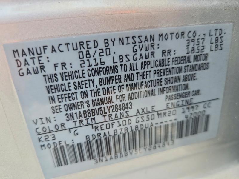 Auction sale of the 2020 Nissan Sentra, vin: 3N1AB8BV5LY284843, lot number: 63418606