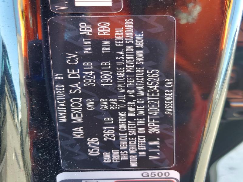 Aukcja sprzedaży 2026 Kia K4, vin: 3KPFT4DE2TE345265, numer aukcji: 65678666