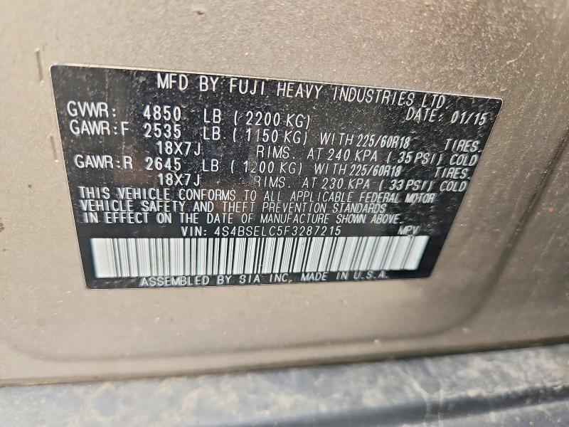 Aukcja sprzedaży 2015 Subaru Outback, vin: 4S4BSELC5F3287215, numer aukcji: 65473656
