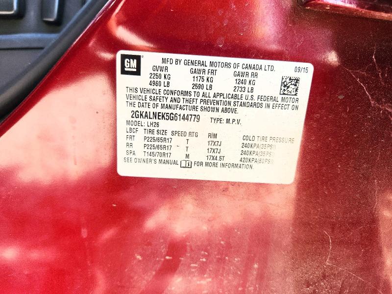 Продаж на аукціоні авто 2016 Gmc Terrain, vin: 2GKALNEK5G6144779, номер лоту: 64370746