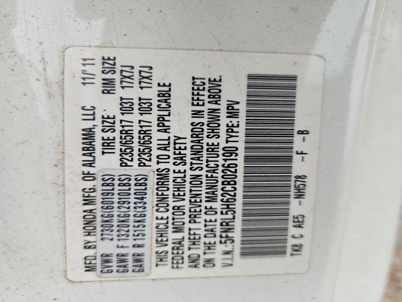 Aukcja sprzedaży 2012 Honda Odyssey, vin: 5FNRL5H62CB026190, numer aukcji: 64973026