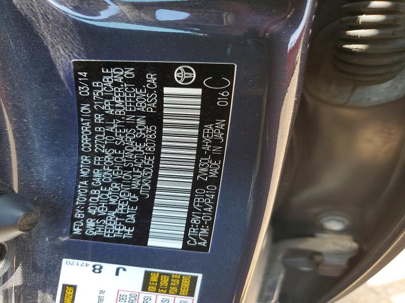 Продаж на аукціоні авто 2014 Toyota Prius, vin: JTDKN3DU5E1807835, номер лоту: 66341506