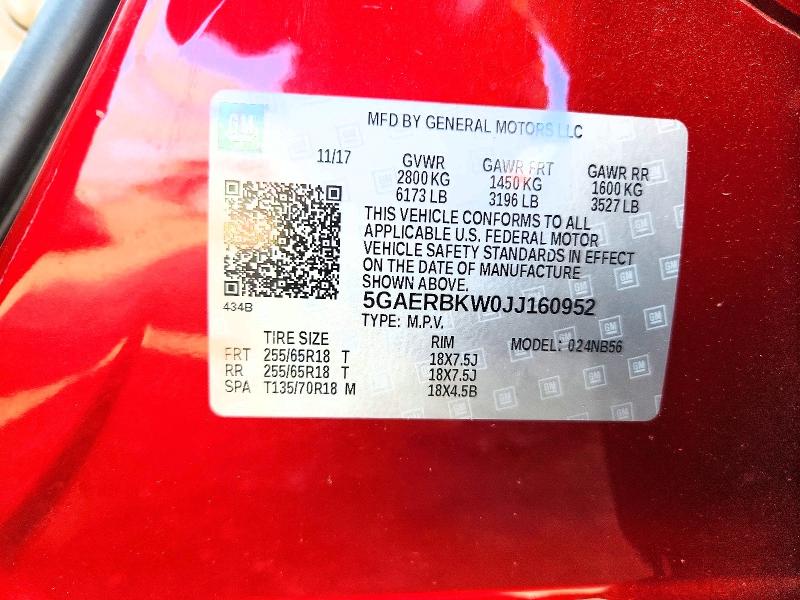 Aukcja sprzedaży 2018 Buick Enclave, vin: 5GAERBKW0JJ160952, numer aukcji: 65516516