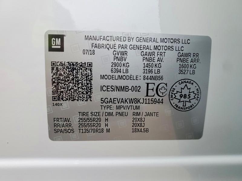 Продажа на аукционе авто 2019 Buick Enclave, vin: 5GAEVAKW8KJ115944, номер лота: 64033246