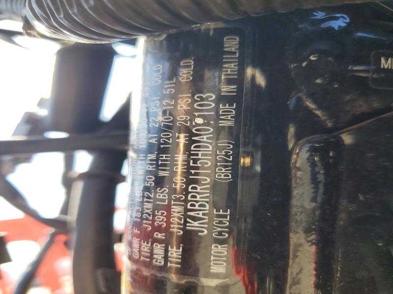 64021526 :رقم المزاد ، JKABRRJ15HDA07103 vin ، 2017 Kawasaki Br125 مزاد بيع