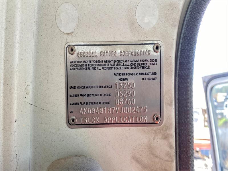 1997 Gmc 4000 მანქანა იყიდება აუქციონზე, vin: 4KDB4B1R7VJ002475, აუქციონის ნომერი: 63238406