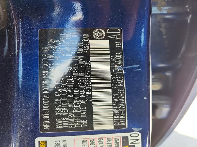 64769796 :رقم المزاد ، 2T1BR32E35C374835 vin ، 2005 Toyota Corolla مزاد بيع