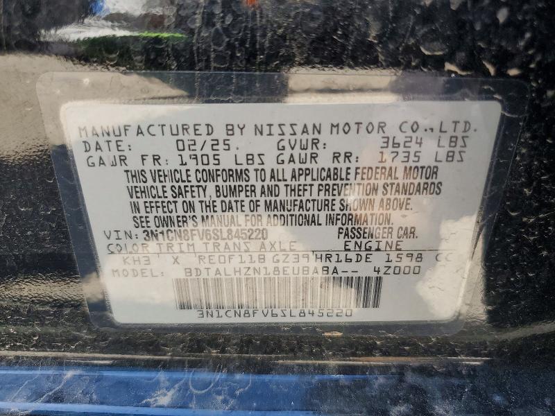 66384076 :رقم المزاد ، 3N1CN8FV6SL845220 vin ، 2025 Nissan Versa مزاد بيع