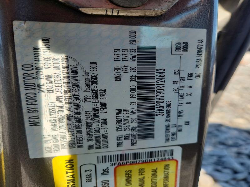 67245556 :رقم المزاد ، 3FA6P0H79DR124643 vin ، 2013 Ford Fusion مزاد بيع