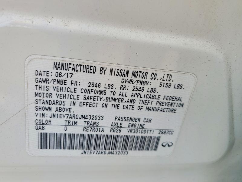 Продажа на аукционе авто 2018 Infiniti Q50, vin: JN1EV7AR0JM432033, номер лота: 64650756