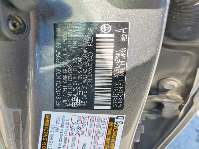 Auction sale of the 2005 Toyota Camry, vin: JTDBE32K553010460, lot number: 63331766
