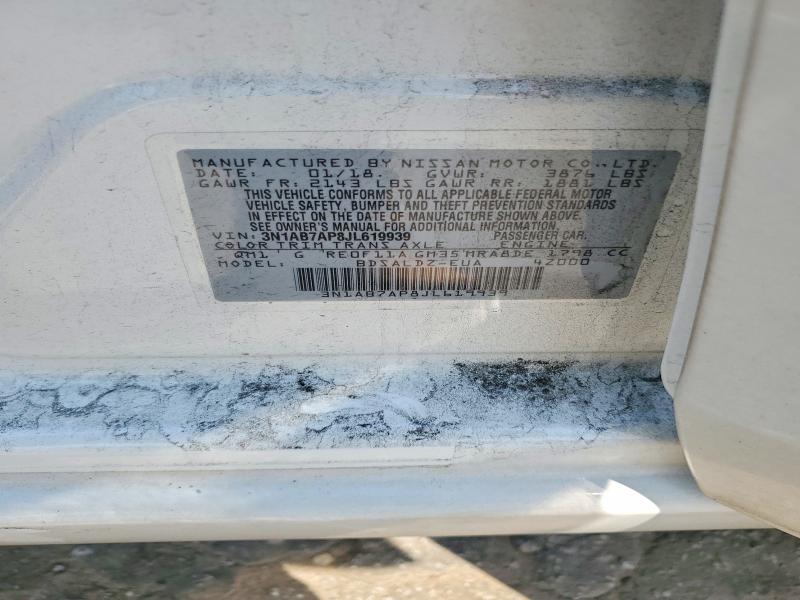 Продажа на аукционе авто 2018 Nissan Sentra, vin: 3N1AB7AP8JL619939, номер лота: 63991286