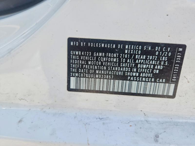 Продаж на аукціоні авто 2020 Volkswagen Jetta, vin: 3VWCB7BU0LM023857, номер лоту: 66301996