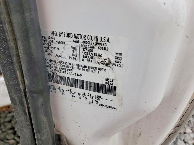 64192176 :رقم المزاد ، 1FTNX21F12EA93469 vin ، 2002 Ford F250 مزاد بيع