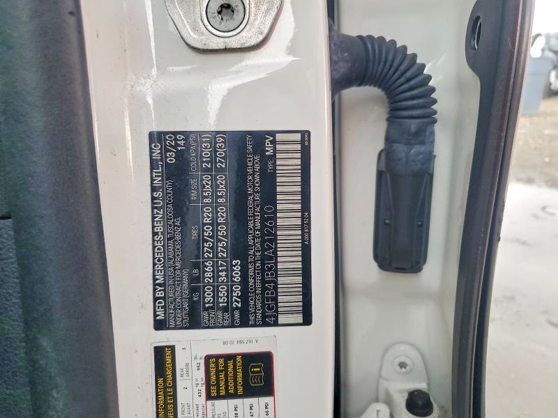 65855746 :رقم المزاد ، 4JGFB4JB3LA212610 vin ، 2020 Mercedes-benz Gle مزاد بيع