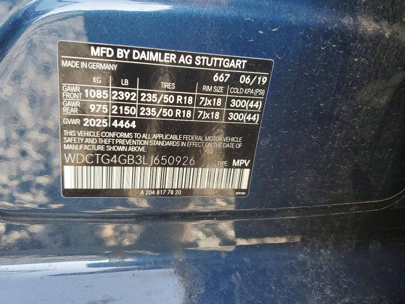 Продаж на аукціоні авто 2020 Mercedes-benz Gla, vin: WDCTG4GB3LJ650926, номер лоту: 65524636