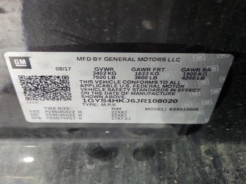 Продаж на аукціоні авто 2018 Cadillac Escalade, vin: 1GYS4HKJ6JR108020, номер лоту: 64908486