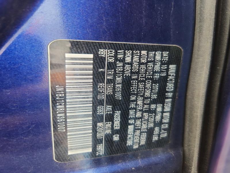 65183746 :رقم المزاد ، JN1BJ1CW8LW361007 vin ، 2020 Nissan Rogue Sport مزاد بيع