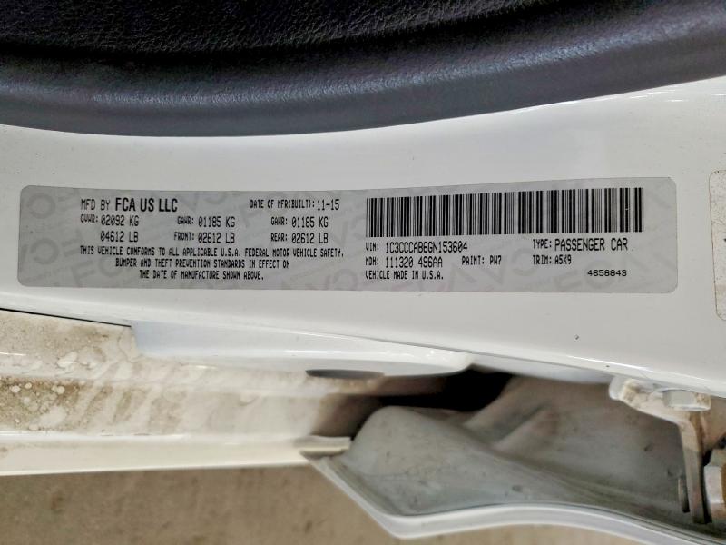Aukcja sprzedaży 2016 Chrysler 200, vin: 1C3CCCAB6GN153604, numer aukcji: 61452686