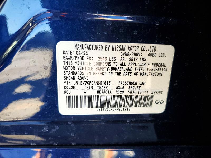 Aukcja sprzedaży 2024 Infiniti Q50, vin: JN1EV7CP0RM601815, numer aukcji: 65598586